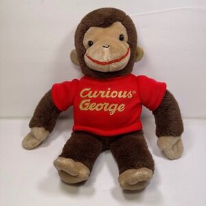 GUND Curious George Vintage Plush Red Shirt Stuffed Animal Toy Kids Monkey